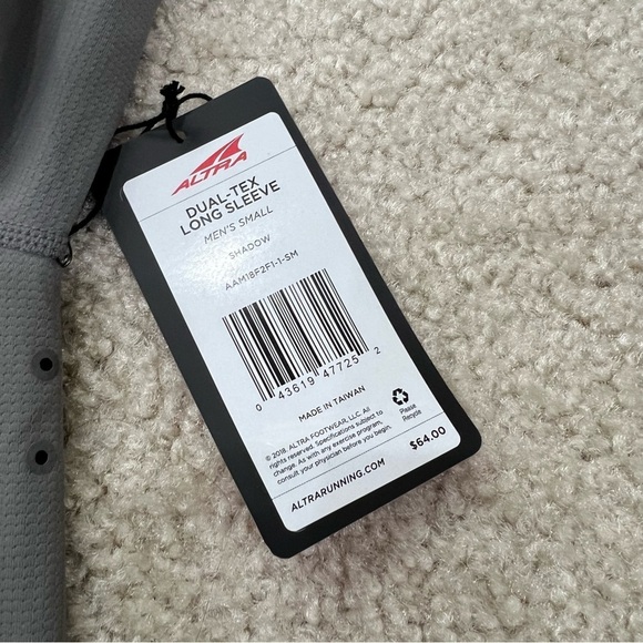 Altra Dual-Tex Long Sleeve Shirt Men’s Small Running Shirt Shadow Gray “New” - Picture 8 of 12